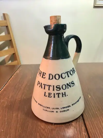 Doctors Pattisons Leith Whisky Water Jug British Stoneware, View more