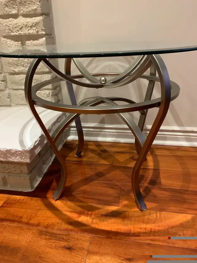 Glass Coffee Table and Side Table, Metal Frame in Coffee Tables in City of Toronto - Image 6