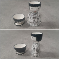 Anthropologie Kinska Planters Pot Girl Ceramic Doll Vase