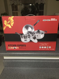 Kitchen Experts 5 piece stainless steel pots and pans 