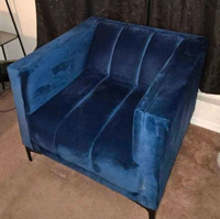 Like New Royal Blue Accent Chair Velvet