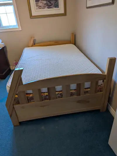 Twin bed with drawers and 2 mattress es, View more