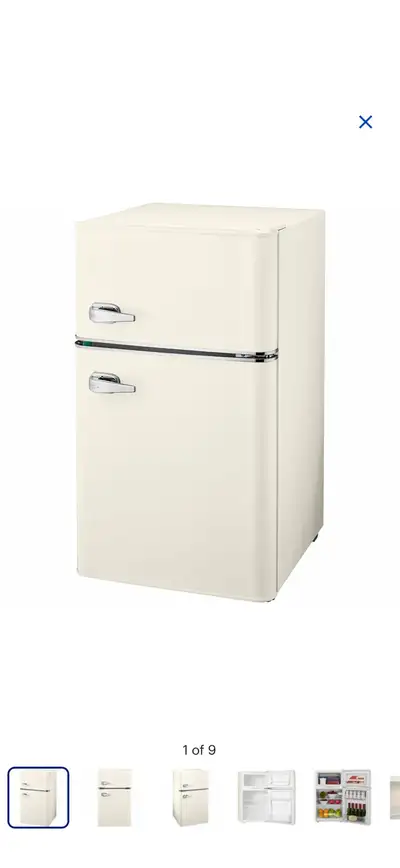 Insignia 3.1 Cu. Ft. Retro Bar Fridge w/Top Freezer - Cream, View more