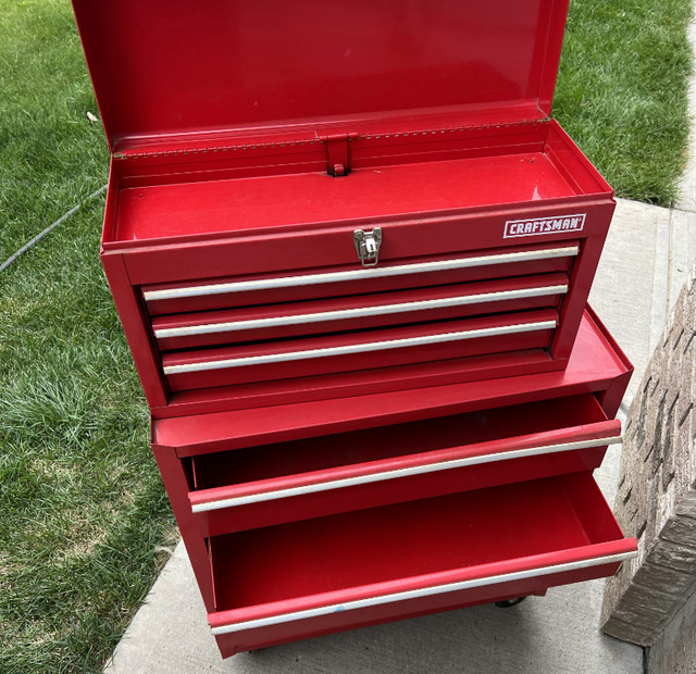 CRAFTSMAN 5 Drawer Red Metal Rolling Industrial Tool Box Chest | Tool  Storage & Benches | Calgary | Kijiji