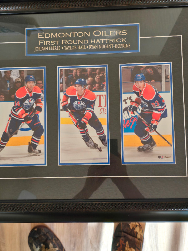 Oilers Framed Hat Trick Jordan E Taylor H Ryan Nugent in Hockey in Edmonton