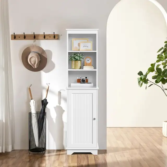 Freestanding Tall Slim Storage Cabinet with 3 Shelves & Door in Home Décor & Accents in Markham / York Region - Image 8