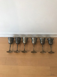 6 silver plated goblets - 6 goblets plaqués argent 