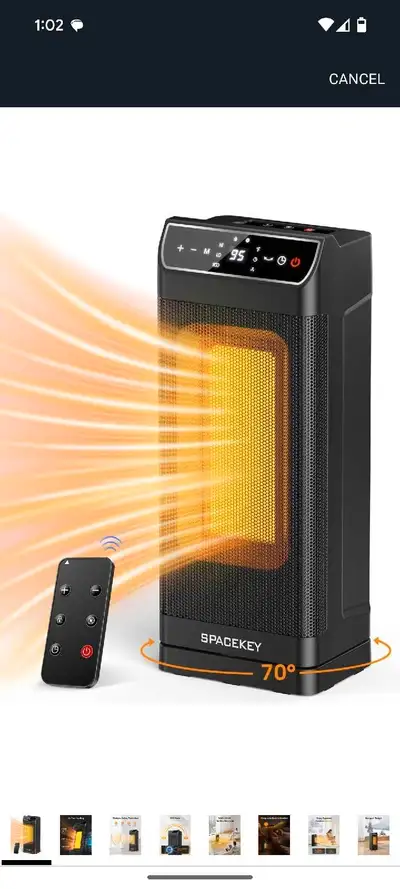 (BRAND NEW) ELECTRIC SPACE HEATER WITH REMOTE TIMER THERMOST, View more