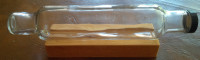 Vintage Clear Glass Rolling Pin on Wooden Stand