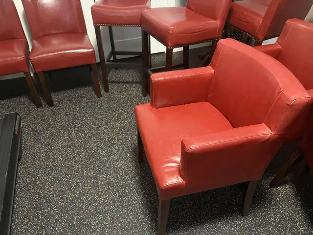 6 red table chairs for sale in Chairs & Recliners in Bedford - Image 2