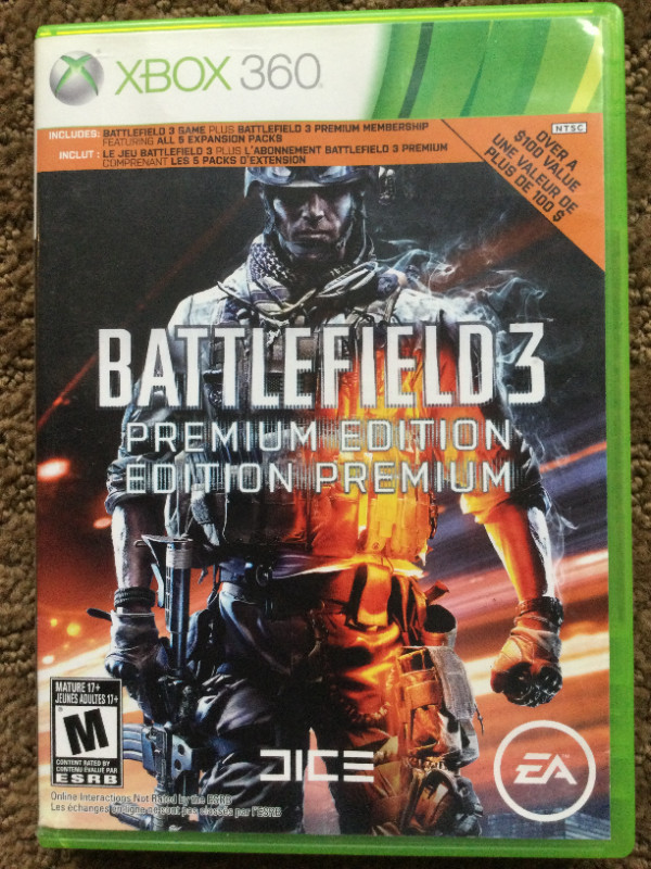 X-BOX 360 Game Battlefield 3 Premium Edition 2 Disc set by EA in XBOX 360 in Oshawa / Durham Region