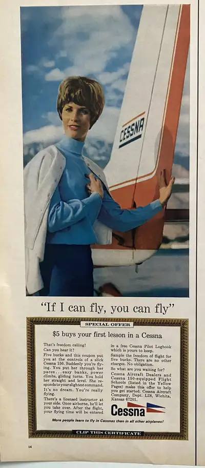 This is a 1965 paper advertisement. Dimensions : 5 3/4 inches wide by 13 1/2 inches high. In excelle...
