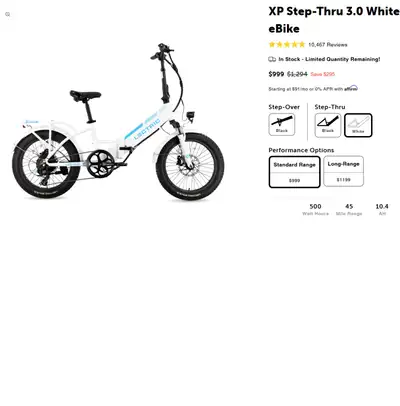 Two Lectric XP3.0 Folding Step Thru E-Bikes for sale. Hardly used. One has 24 mi the other 48 mi. Co...