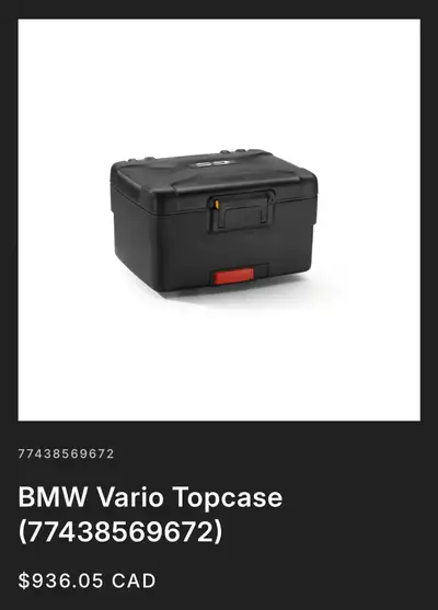 OEM BMW MOTORRAD GS VARIO TOP CASE FOR SALE. NO LOCK CYLINDER BUT STILL CAN BE USED WITHOUT. 7743856...
