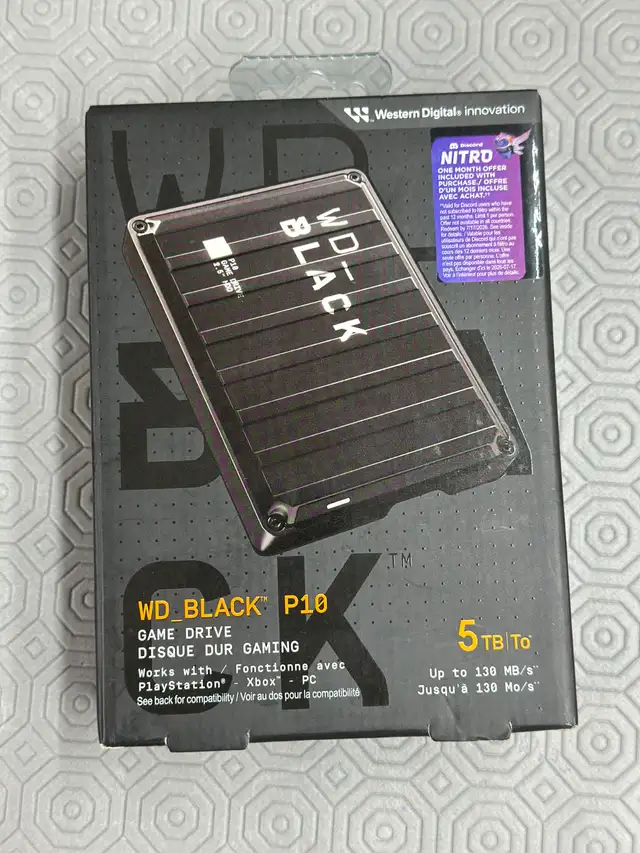 WD Black P10 5TB Portable Game Drive - New Sealed