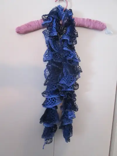 ladies fancy blue scarf (new never worn), View more