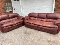 Beige, tan, toupe, (insert shade) leather couch and love seat