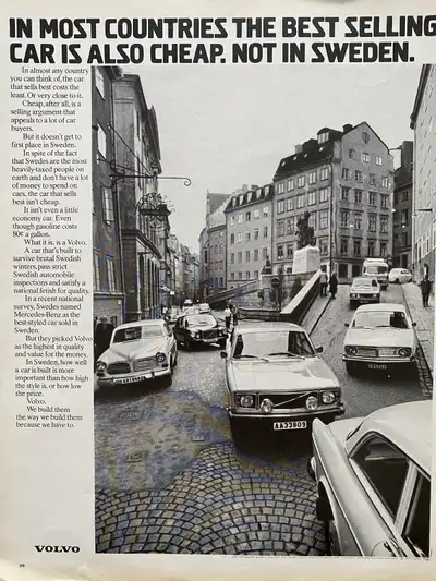 1972 Volvo Best Selling in Sweden Not Cheap Original Ad, View more