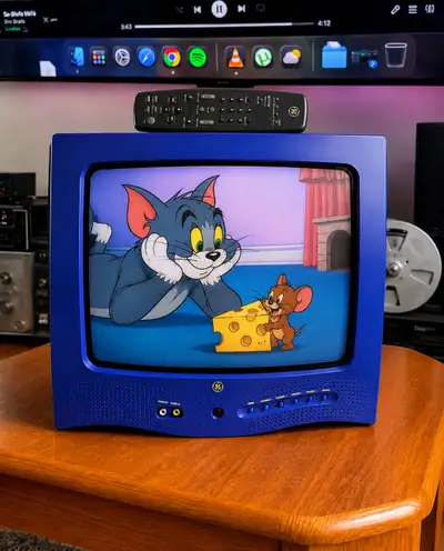 GE Transparent Blue CRT TV with Remote – Rare Retro Gaming , View more
