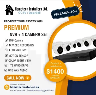 Security camera installation Doorbell, ethernet Runs, Networking and TV wall mounts. 3 Years of warr...
