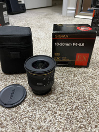 Sigma 10-20mm f/4-5.6D EX DC HSM Camera Lens w/ Case