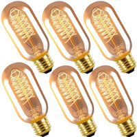 Edison 6 pack T45 light bulbs/ampoules vintage 