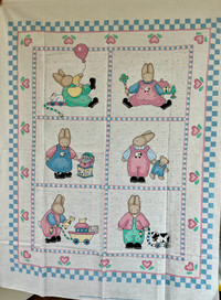 Baby Quilt Panel 1.15m & 4.2m Print Fabric to match 