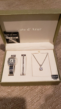 NEW - Cote d'Azur-Watch, bracelet & necklace over50% off retail)