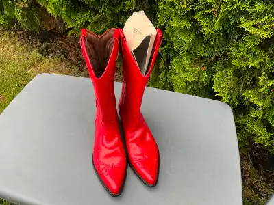 Cowboy boots.  Womens size 8 1/2. Guess ‘brand.  Red in colour., View more