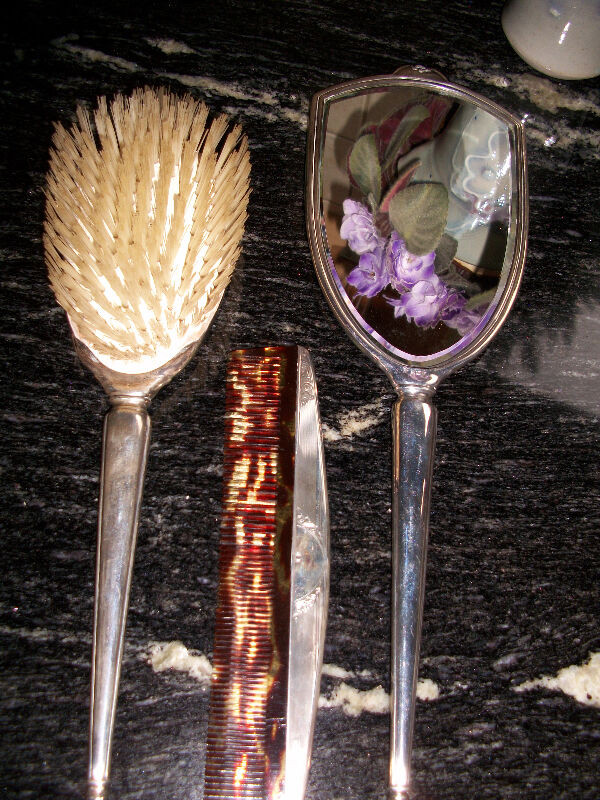 Brush/mirror  Sterling Silver Set in Arts & Collectibles in Port Alberni