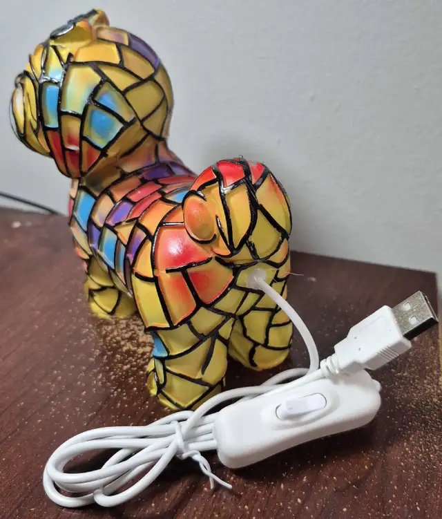 Colourful LED Light Stained Resin Small Dog USB Lamp Art in Indoor Lighting & Fans in Mississauga / Peel Region - Image 6