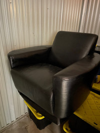 Leather club chair.