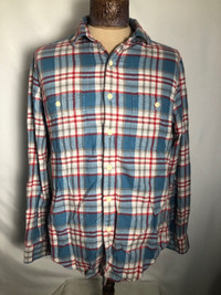 Mens Blue and Red Flannel Shirt. Size Medium. J. Crew.