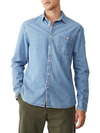 Cotton On Camden Denim Long-Sleeve Button Up Shirt Size Medium