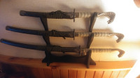 Katana Samurai Sword Set of Three w/ Holder GR8 Gift Idea