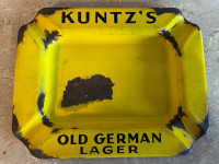 Antique Kuntz Old German Lager Porcelain Ashtray