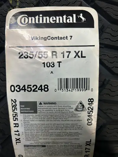 These NEW Continental Viking 7 are TOP-LINE Winter tires. 4 NEW tires 235 55 17 HERE IS A DEAL! NEW...