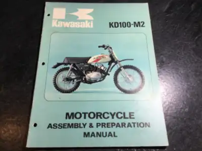 1977 Kawasaki KD100-M2 Motorcycle Assembly & Preparation Manual p/n 99931-522-01| Kawasaki Heavy Ind...