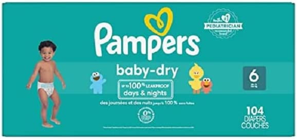 NEW Pampers Baby Dry Diapers Size 6 104 Count in Bathing & Changing in Windsor Region