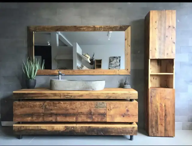 Solid wood vanities,  linen closets and mirrors 64739198307329122