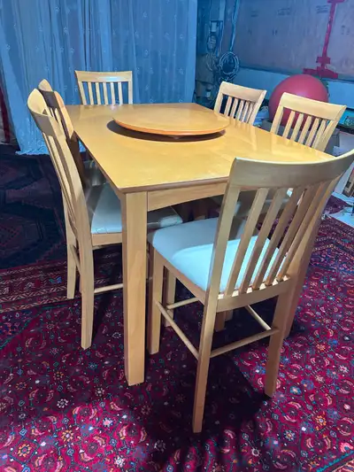 Extendable Wood Kitchen Bar Table Set (6 chairs), View more