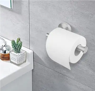 NEW-Wall mounted stainless steel (brushed nickel) tissue holder, View more