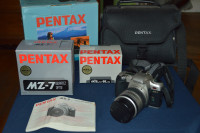 PENTAX MZ7 35mm Film Camera; Xtra lens, Bag, Original box & More