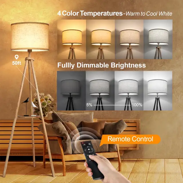 OUTON Tripod Floor Lamp with Shelves in Indoor Lighting & Fans in Markham / York Region - Image 4
