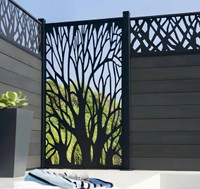 Tree Design Panel Metal Pool Gate, Backyard Gate, Entrance Gate