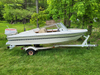 1980 Doral runabout fibreglass 14 ft boat in good running shape