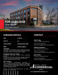 Clinic Space for sublease