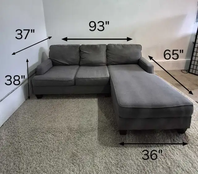 FREE DELIVERY Gray Sectional / L Shape Sofa / Couch NO DEPOSIT in Couches & Futons in Vancouver - Image 11
