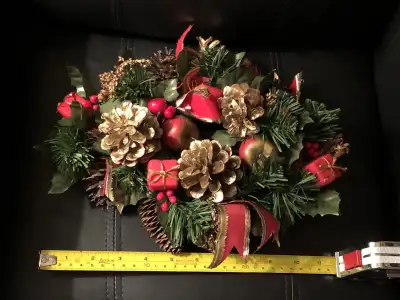 Beautiful vintage Christmas wreath or centrepiece, View more