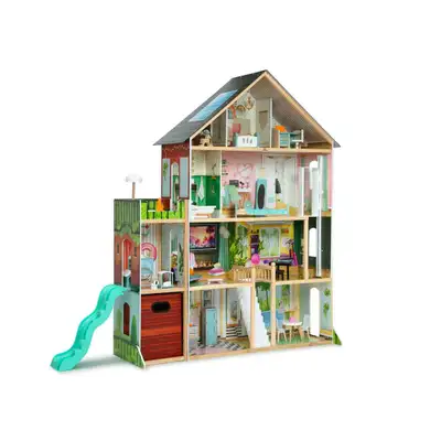 Spruce up playtime with this gently used Delta Children Deluxe Maui Wooden Dollhouse, a sprawling fo...